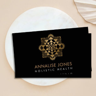 Cartão De Visita Ouro de Sri Yantra/Sri Chakra na forma de Lotus
