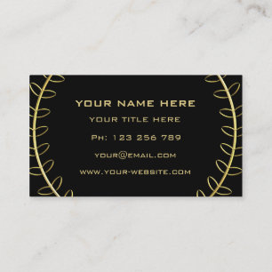 Cartão De Visita Ouro deixa a faixa de alcance preto profissional