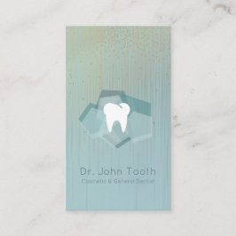 Cartão De Visita Ouro dental moderno de turquesa da nomeação do
