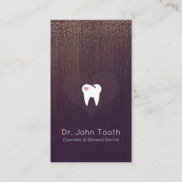 Cartão De Visita Ouro dental moderno do roxo da nomeação do