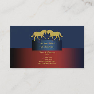 Cartão De Visita Ouro do azul do marketing de negócio do cavalo