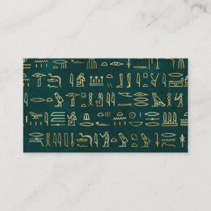 Cartão De Visita Ouro Egípcio Hieroglifos Typografia Egito