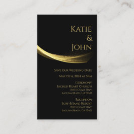 Cartão De Visita Ouro Elegance-Wedding Salve nossa Data