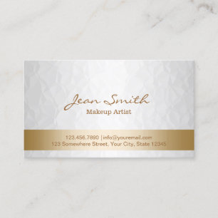 Cartão De Visita Ouro elegante & maquilhador branco