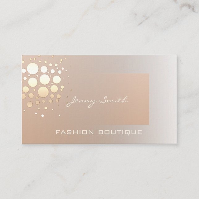 Cartão De Visita Ouro elegante profissional/confete de bronze (Frente)