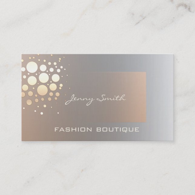 Cartão De Visita Ouro elegante profissional/confete de bronze (Frente)