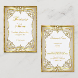 Cartão De Visita Ouro Elite Branco bege Creme Pérola