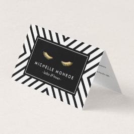 Cartão De Visita Ouro Eyelashes Mod Padrão Salão Após Cuidados