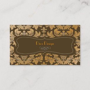 Cartão De Visita Ouro fino, chocolate damasco barroco