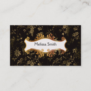 Cartão De Visita Ouro floral
