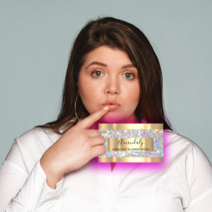 Cartão De Visita Ouro Frame Event MakeupBeauty Compro Holographic