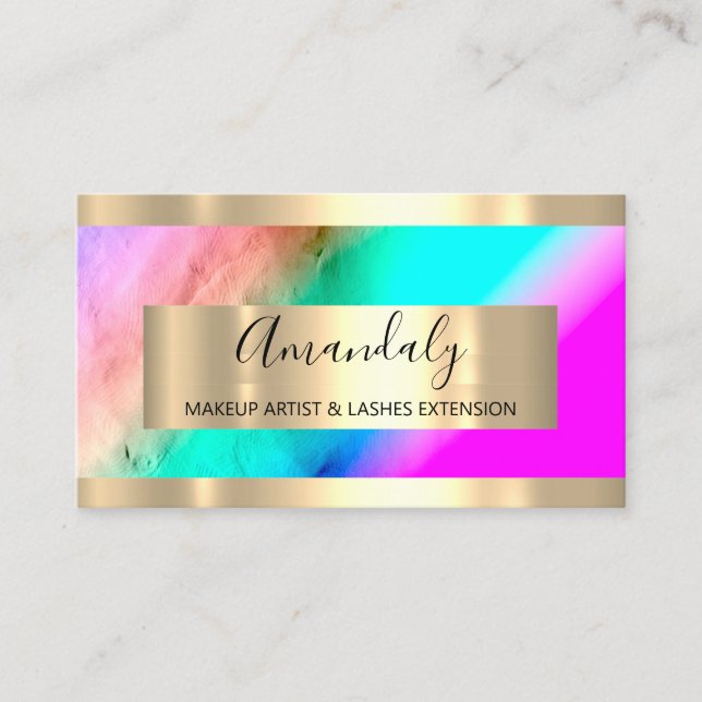 Cartão De Visita Ouro Frame Event Planner Ombro Blue (Frente)