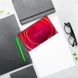 Cartão De Visita Ouro Geométrico, Cor-de-rosa, Cor Vermelha