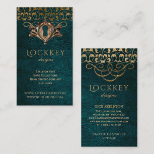 Cartão De Visita Ouro gótico do livro de Steampunk do vintage velho