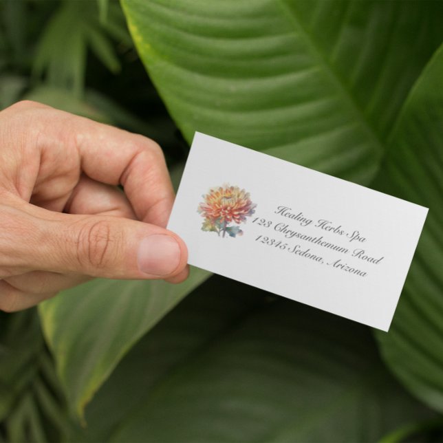 Cartão De Visita Ouro Harvest Chrysanthemum, personalizado (Criador carregado)