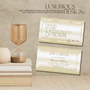 Cartão De Visita Ouro leve com diamantes, luxo e profissional