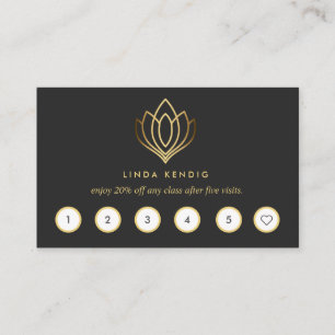 Cartão De Visita Ouro Lotus   CINZAS   ioga de massagem do bem-esta