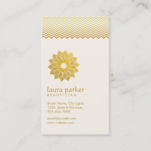 Cartão De Visita Ouro Lotus Flower Yoga Meditation Spa