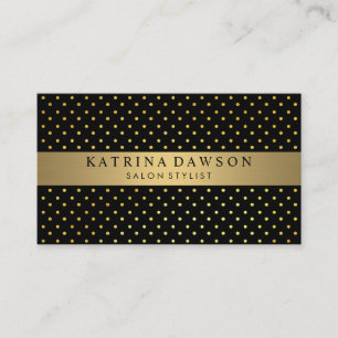 Cartão De Visita Ouro metálico chique com bolinhas