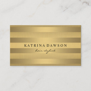 Cartão De Visita Ouro metálico chique com listras subtis