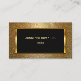 Cartão De Visita Ouro moderno & profissional chique à moda preto