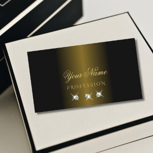 Cartão De Visita Ouro Negro Luxurioso Espeta Diamantes Elegantes