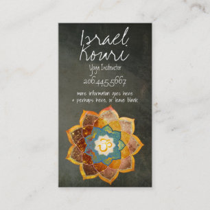 Cartão De Visita Ouro Om Flower Mandala Design