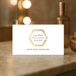 Cartão De Visita Ouro Palms Spray Tanning Salon Logo em branco