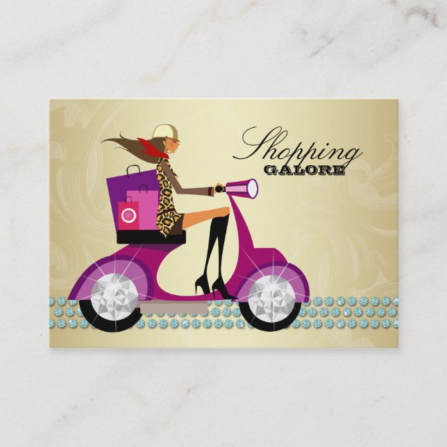 Cartão De Visita Ouro pessoal do azul da jóia do cliente da forma (Frente)