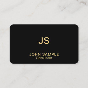 Cartão De Visita Ouro preto elegante profissional moderno do