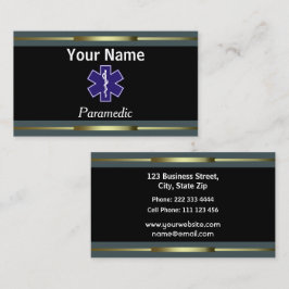 Cartão De Visita Ouro profissional e preto do paramédico