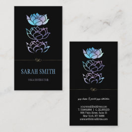 Cartão De Visita Ouro profissional elegante moderno, flor de lótus