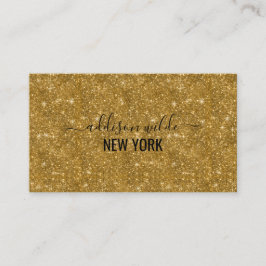 Cartão De Visita Ouro quico elegante preto minimalista quadrado mod