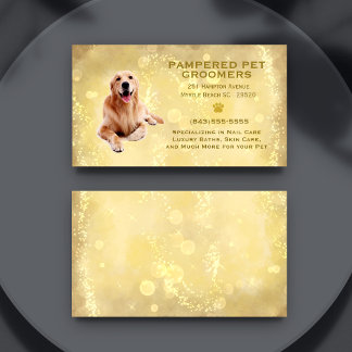 Cartão De Visita Ouro Retriever Pet Groomer Spa