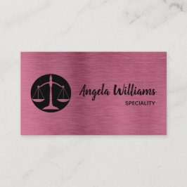 Cartão De Visita Ouro-rosa metálico e negro de advogado chic