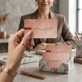 Cartão De Visita Ouro Rosa Moderno e Minimalista Luxuoso Vermelho