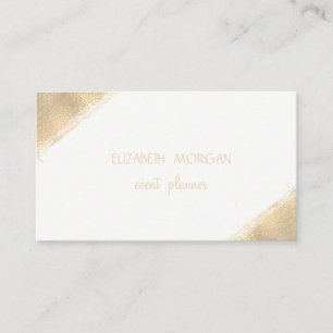 Cartão De Visita Ouro simples elegante do falso, branco