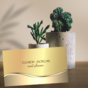 Cartão De Visita Ouro simples profissional moderno elegante