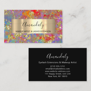 Cartão De Visita Ouro Trave Beleza Compra Holografia Abstrato