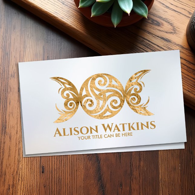 Cartão De Visita Ouro Triskele - Lua tripla (Criador carregado)