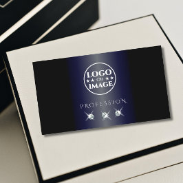 Cartão De Visita Ouros brilhantes de cor azul-shimmery com logotipo
