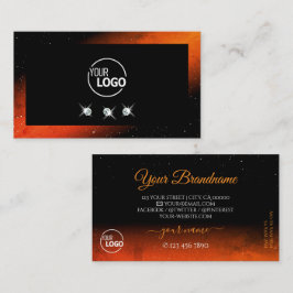 Cartão De Visita Ouros brilhantes de cor laranja-acinzentada com lo
