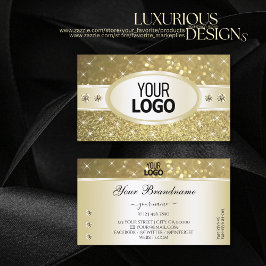 Cartão De Visita Ouros de brilho Dourado luxuoso adicionam logotipo