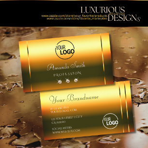 Cartão De Visita Ouros de luxo laranja sunset com logotipo