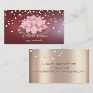 Cartão De Visita Ouros profissionais elegantes Lotus Vermelho Escur