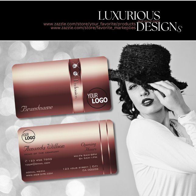 Cartão De Visita Ouros Shimmery Decor Burgundy Elegante adicionam l (Criador carregado)