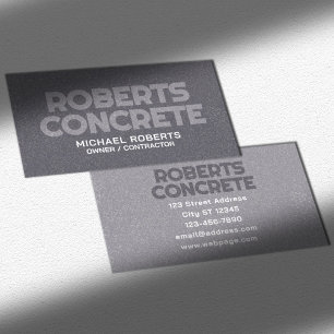 Cartão de Visita Ousado com Textura de Concreto