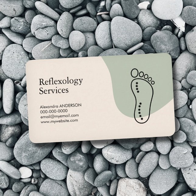 Cartão De Visita Outline Footprint - Reflexology (Outline Footprint - Reflexology Business Card)