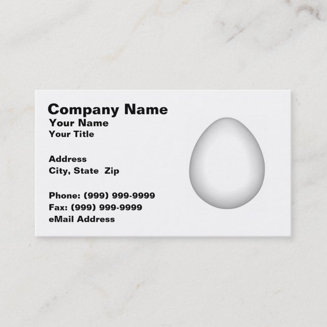 Cartão De Visita Ovo branco da galinha (Frente)