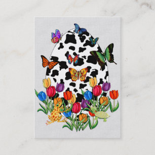 Cartão De Visita Ovo da páscoa da pele da vaca